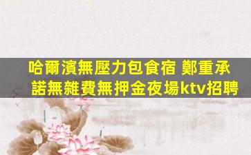 哈爾濱無壓力包食宿 鄭重承諾無雜費無押金夜場ktv招聘